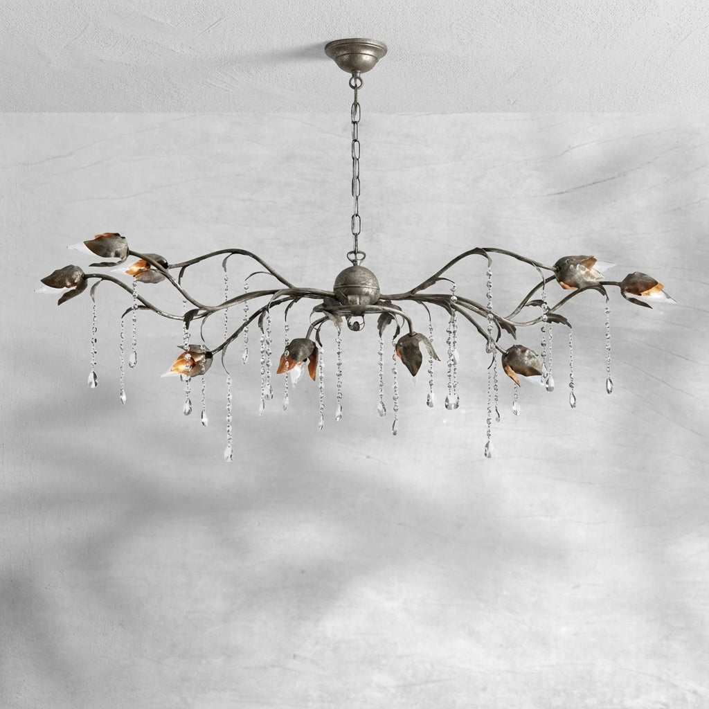 Luster Gaze Viticcio Grand Rectangular Chandelier 52'' 61" 71'' - Background Shot