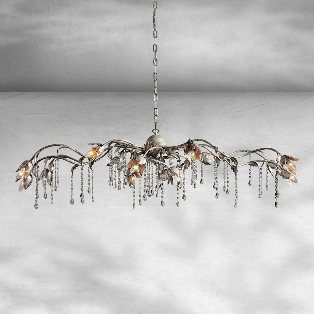 Luster Gaze Viticcio Grand Rectangular Chandelier 52'' 61" 71'' - Background Shot