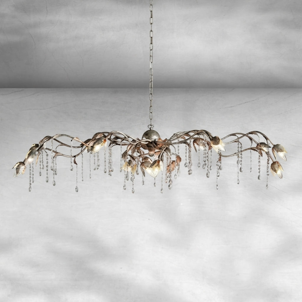 Luster Gaze Viticcio Grand Rectangular Chandelier 52'' 61" 71'' - Background Shot