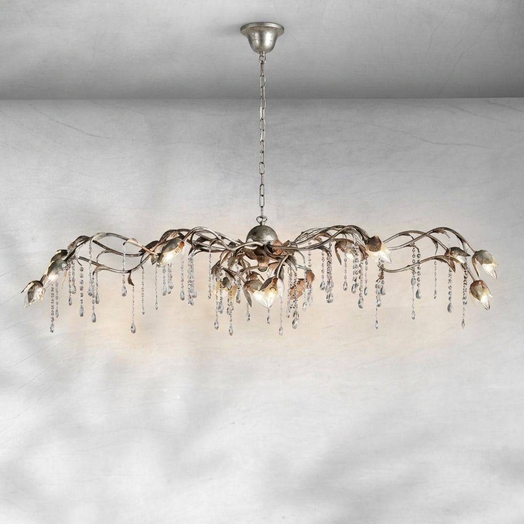 Luster Gaze Viticcio Grand Rectangular Chandelier 52'' 61" 71'' - Background Shot