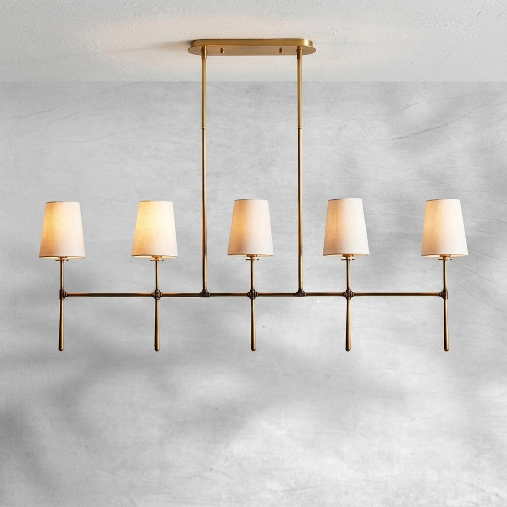 Luster Gaze Rhodes Grandeur Linear Chandelier 5/6 Light - Background Shot