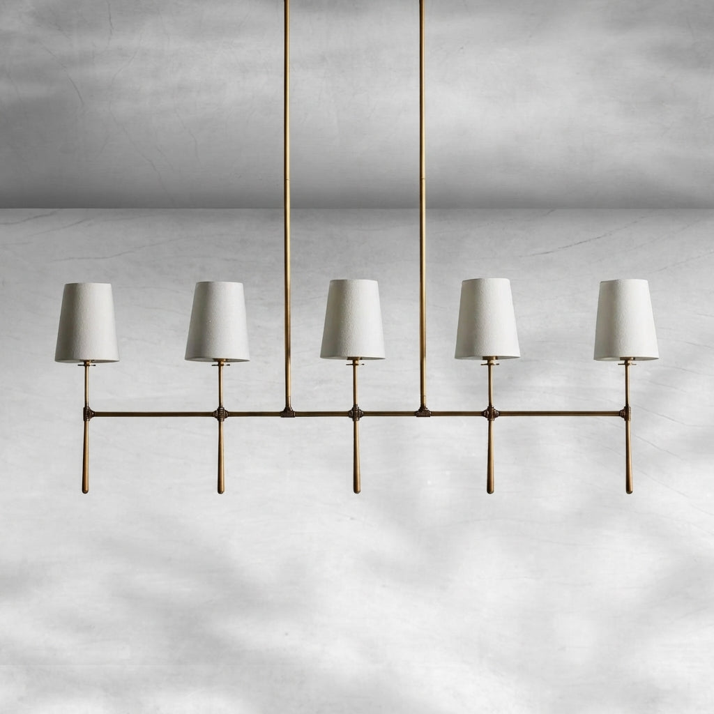 Luster Gaze Rhodes Grandeur Linear Chandelier 5/6 Light - Background Shot
