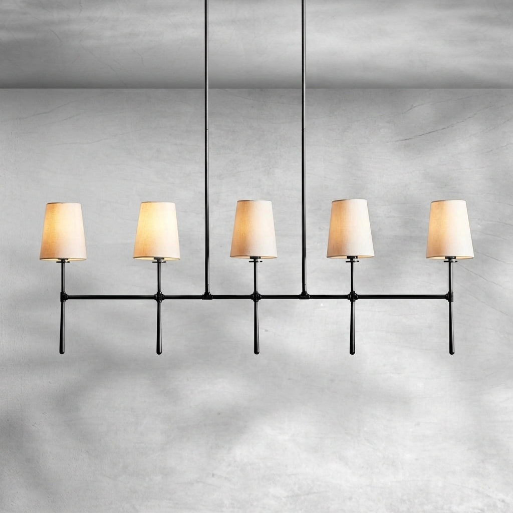 Luster Gaze Rhodes Grandeur Linear Chandelier 5/6 Light - Background Shot