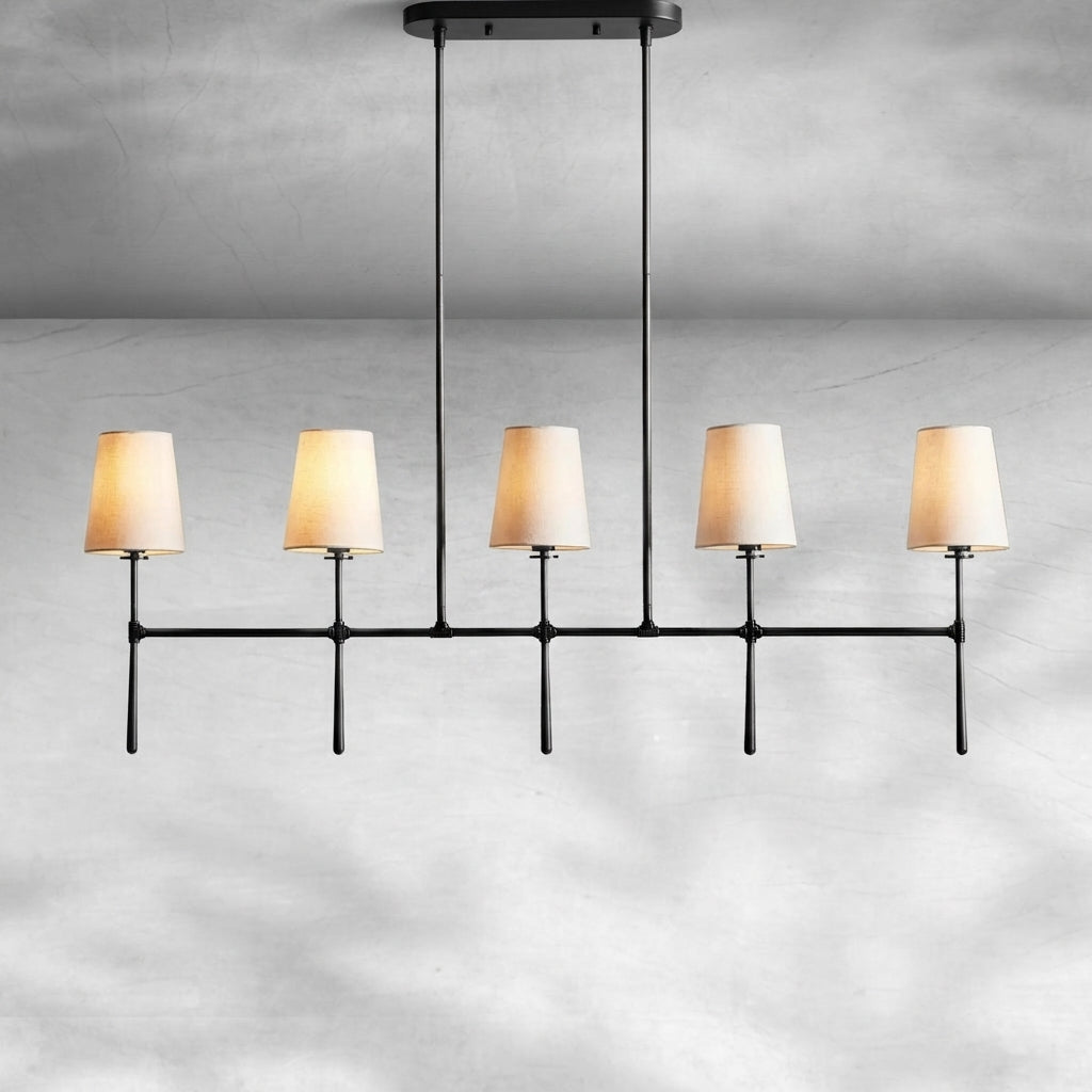 Luster Gaze Rhodes Grandeur Linear Chandelier 5/6 Light - Background Shot