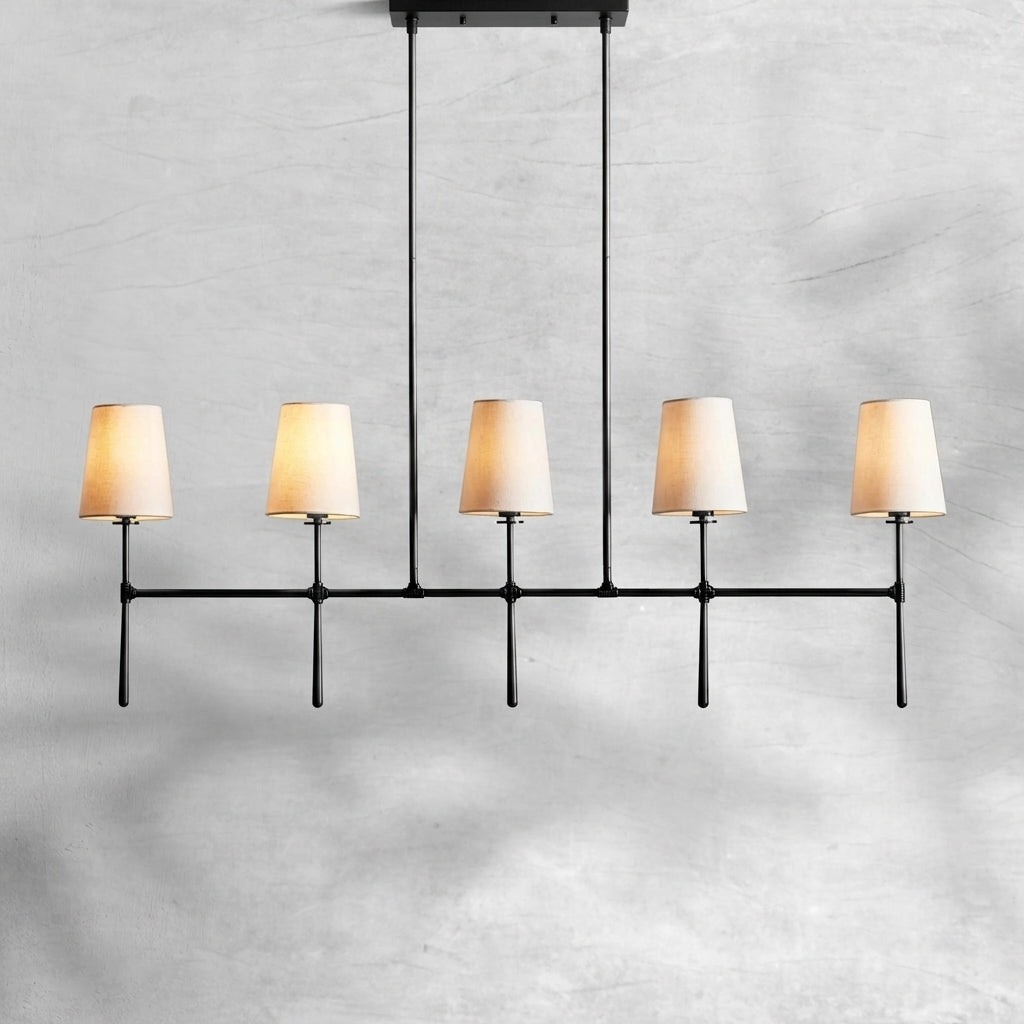 Luster Gaze Rhodes Grandeur Linear Chandelier 5/6 Light - Background Shot