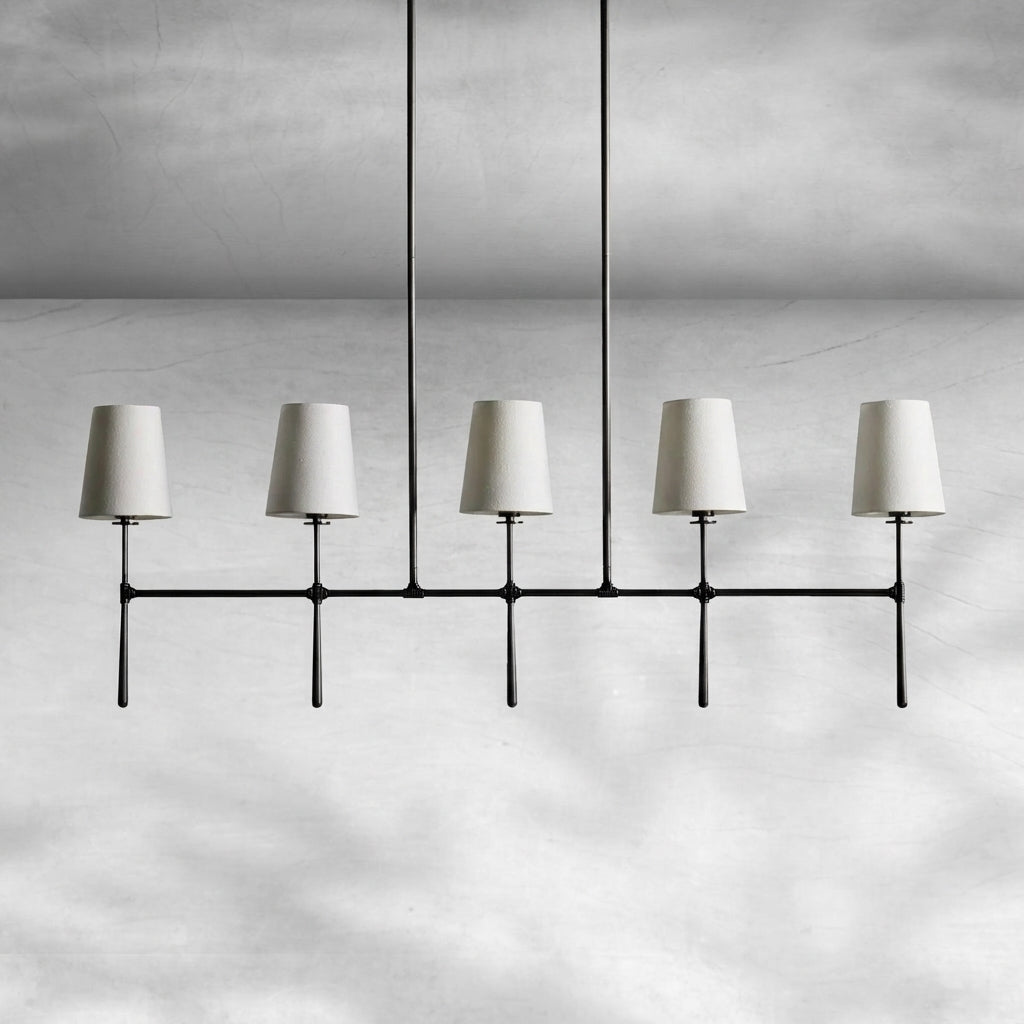 Luster Gaze Rhodes Grandeur Linear Chandelier 5/6 Light - Background Shot