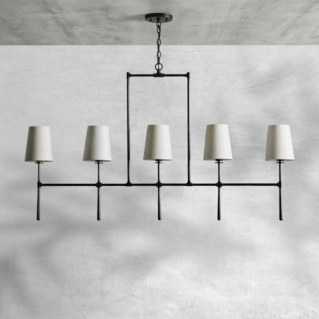 Luster Gaze Rhodes Grandeur Linear Chandelier 5/6 Light - Background Shot