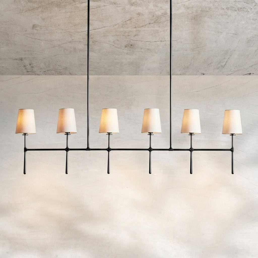 Luster Gaze Rhodes Grandeur Linear Chandelier 5/6 Light - Background Shot