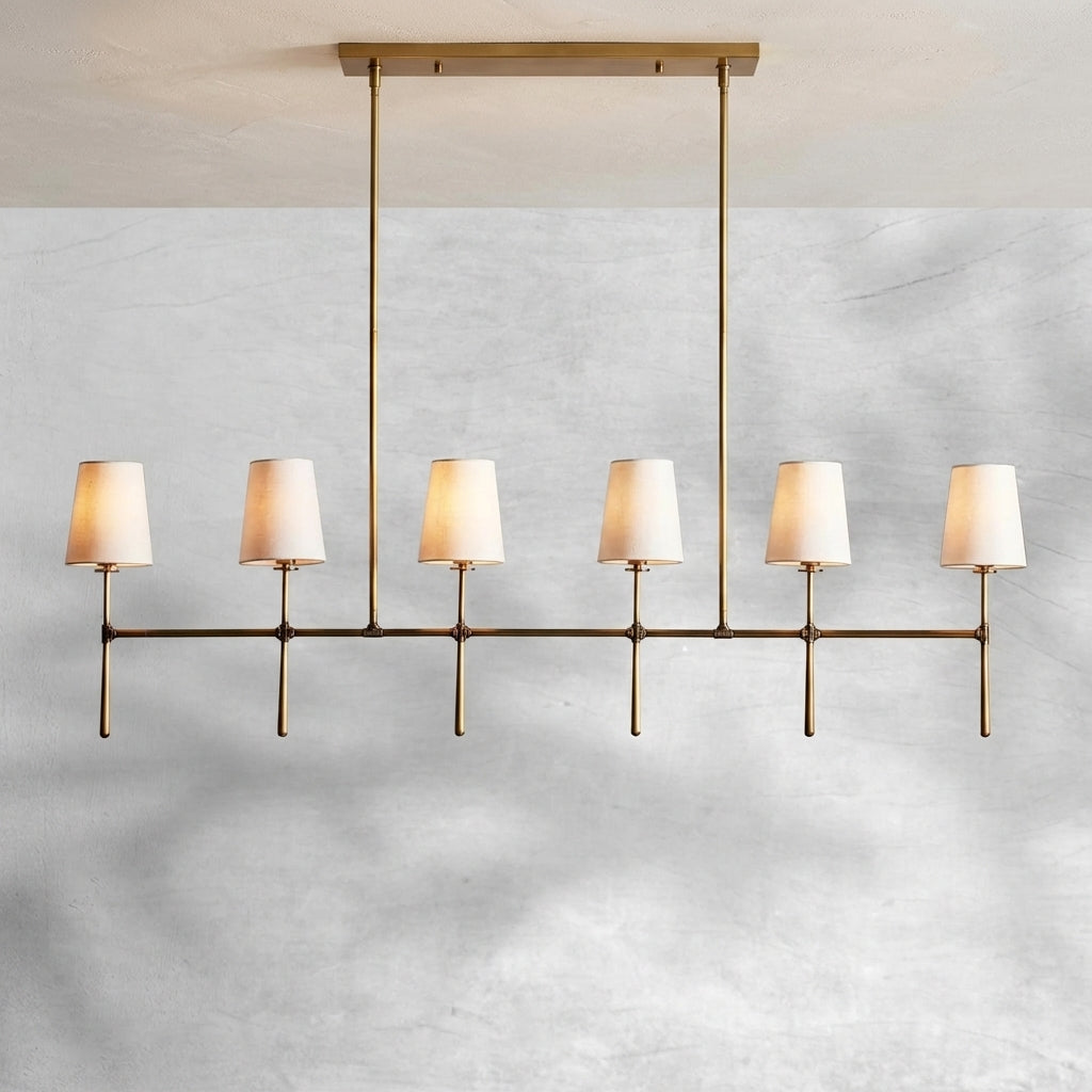 Luster Gaze Rhodes Grandeur Linear Chandelier 5/6 Light - Background Shot