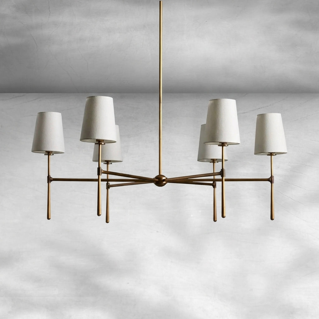 Luster Gaze Rhodes Grandeur Round Chandelier 4/6 Light - Background Shot