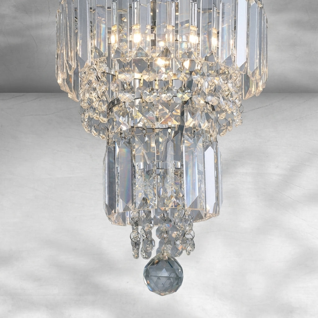 Luster Gaze Grand Lumina Round Extra Large Crystal Chandelier in Silver - Background Shot