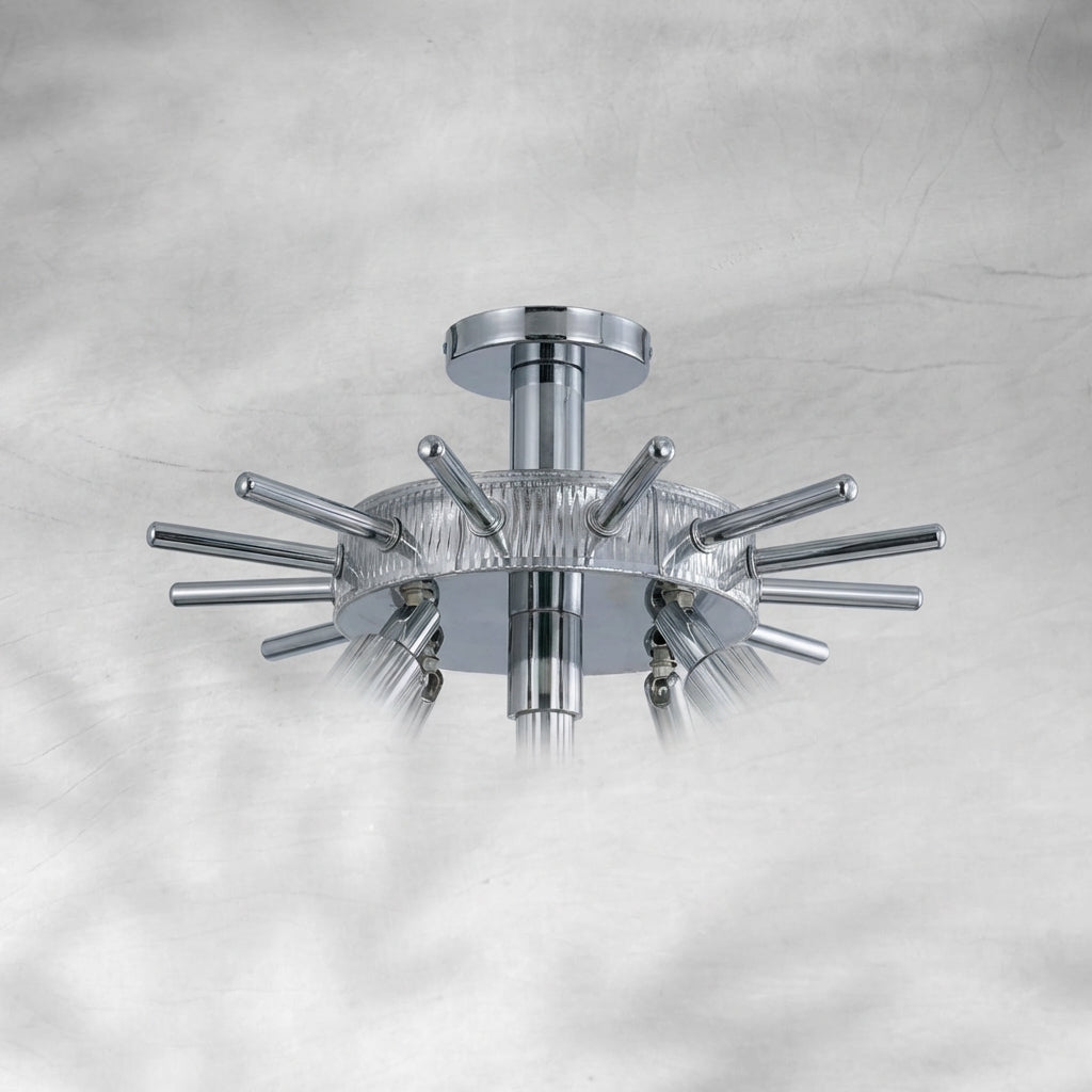 Luster Gaze Grand Lumina Round Extra Large Crystal Chandelier in Silver - Background Shot