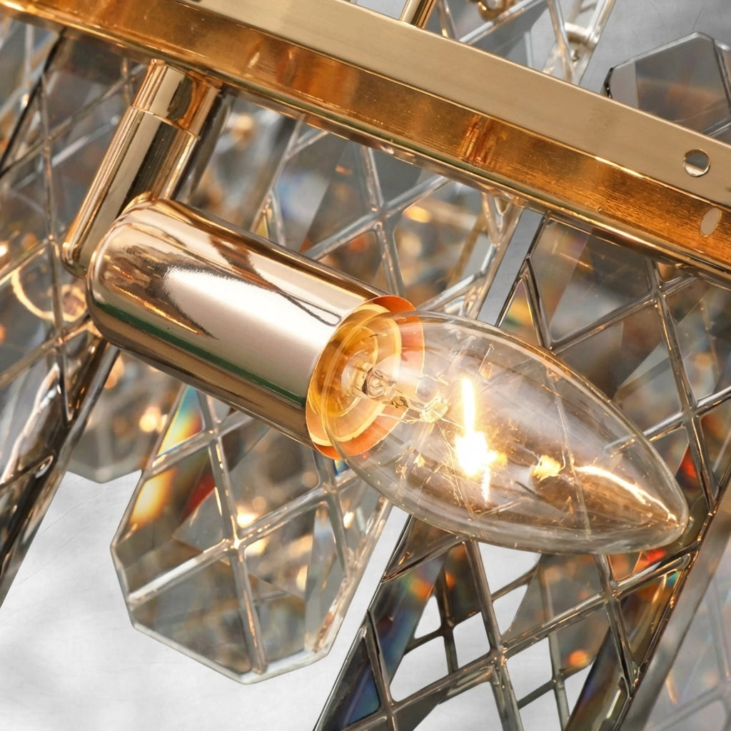 Luster Gaze Aura Grand Round/Rectangle Chandelier with Smoky Gray K9 Crystal - Background Shot