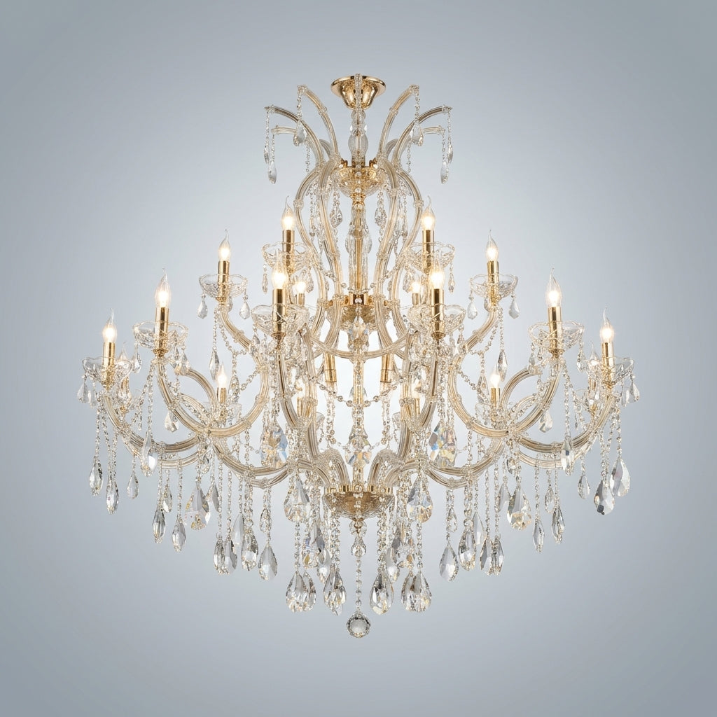 Luster Gaze Grand Lumière Multi-Layered Candle Branch Chandelier for Living Room/Foyer/Stairs - Studio Shot