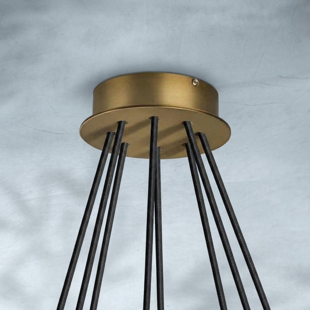 Luster Gaze Veridian Crystal Round Chandelier 60" - Background Shot