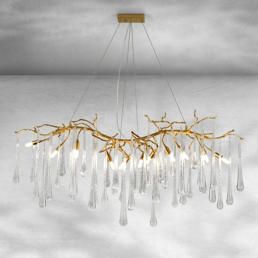 Luster Gaze Verdant Cascade Branch Chandeliers L 33.5"(85cm) x W 15.7"(40cm) x H 19.7"(50cm), L 41.3"(105cm) x W 17.7"(45cm) x H 25.6"(65cm), L 49.2"(125cm) x W 17.7"(45cm) x H 25.6"(65cm), L 59.1"(150cm) x W 17.7"(45cm) x H 25.6"(65cm), L 70.9"(180cm) x W 17.7"(45cm) x H 25.6"(65cm) - Background Shot