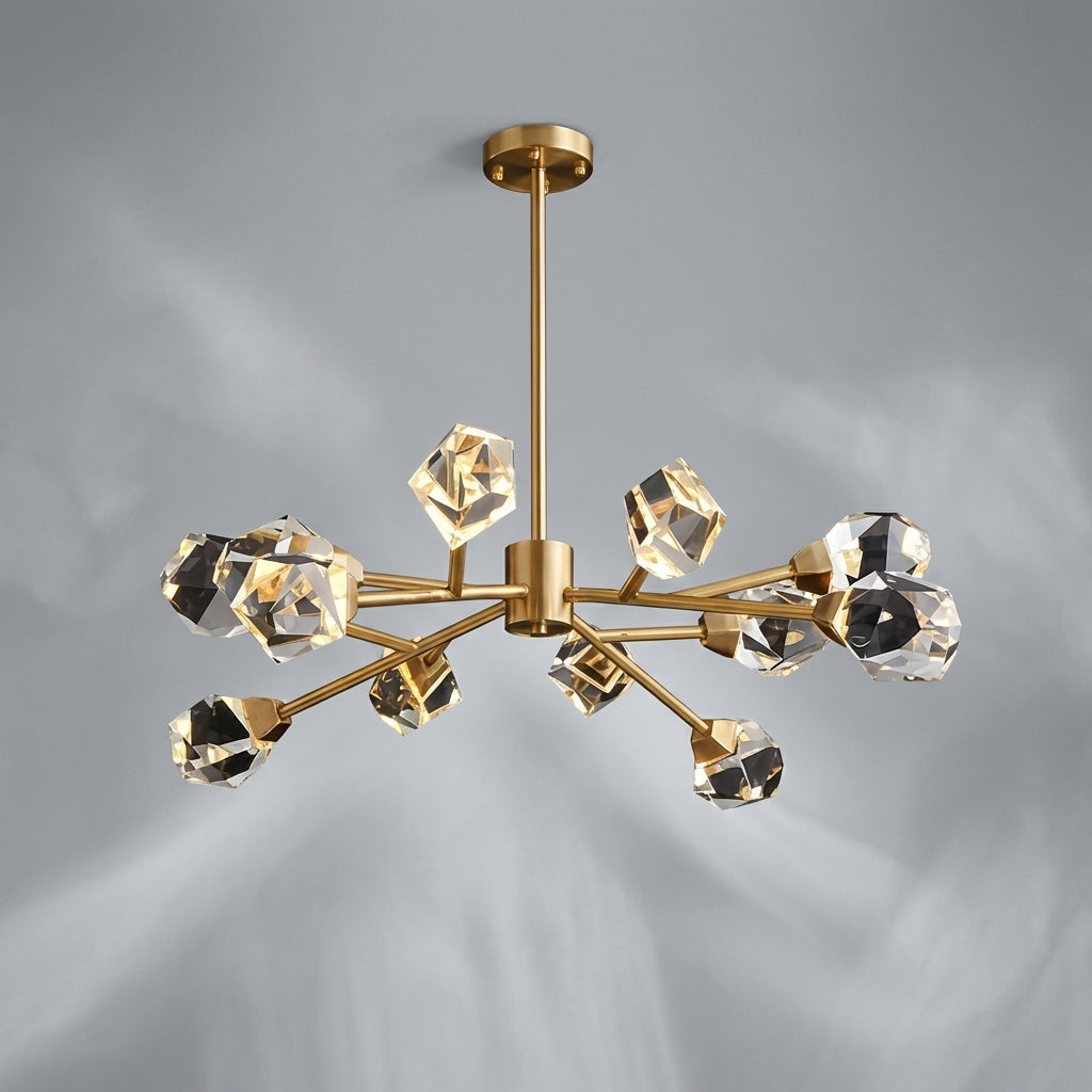Luster Gaze Radiant Cascade K9 Crystal Chandelier 28.7"D x 17.7"H (9-Light) - Studio Shot