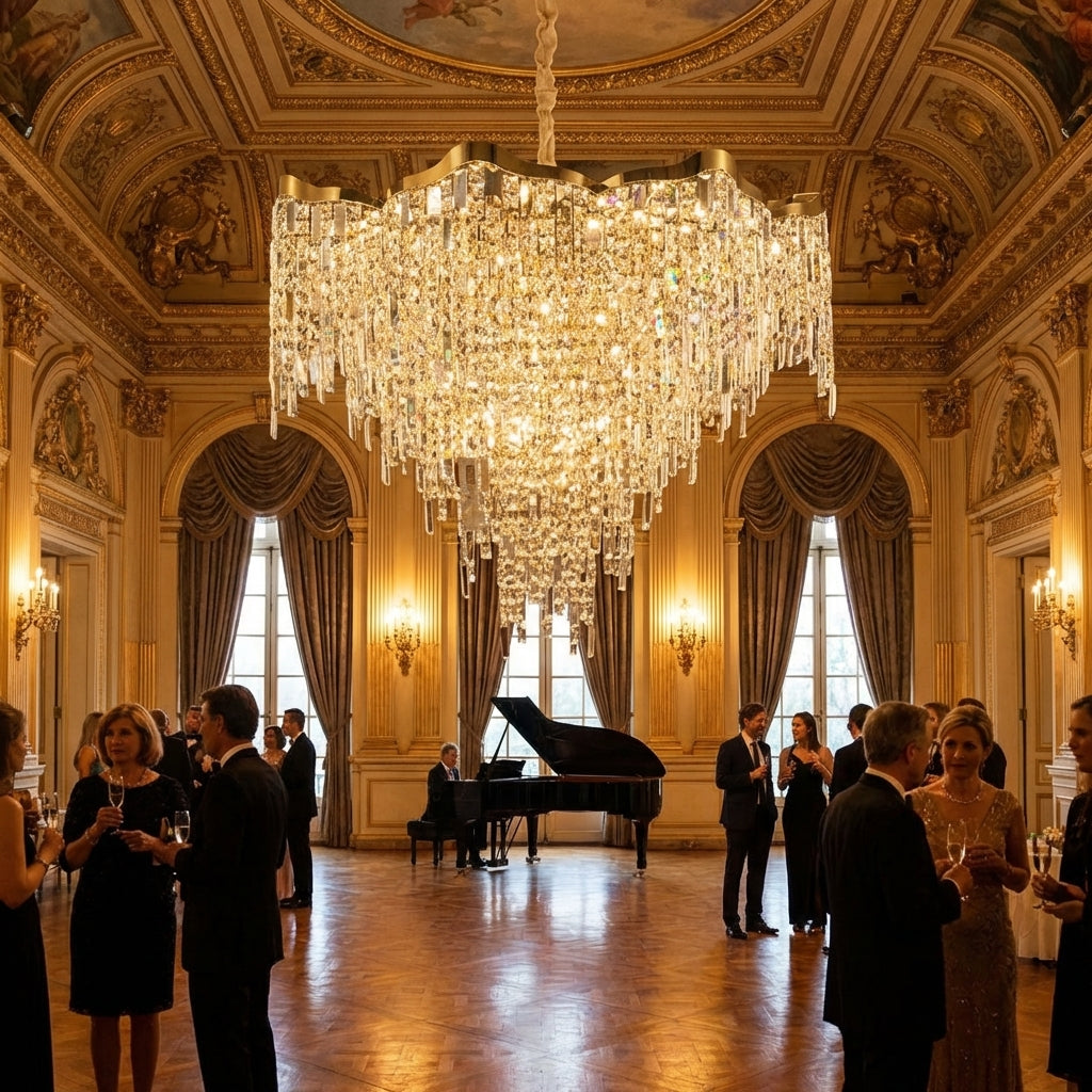 Lumina Haven Lumina Grand Round Crystal Chandelier - American ballroom or formal entertaining space