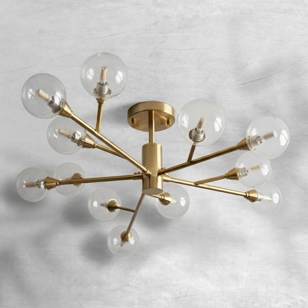 Luster Gaze Celestial Radiance Modern Glass Flushmount - Background Shot