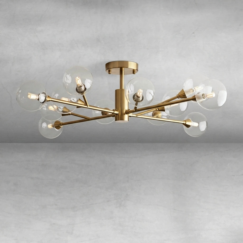 Luster Gaze Celestial Radiance Modern Glass Flushmount - Background Shot