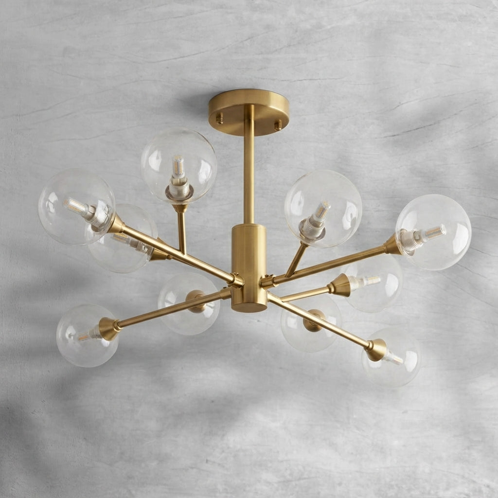 Luster Gaze Celestial Radiance Modern Glass Flushmount - Background Shot