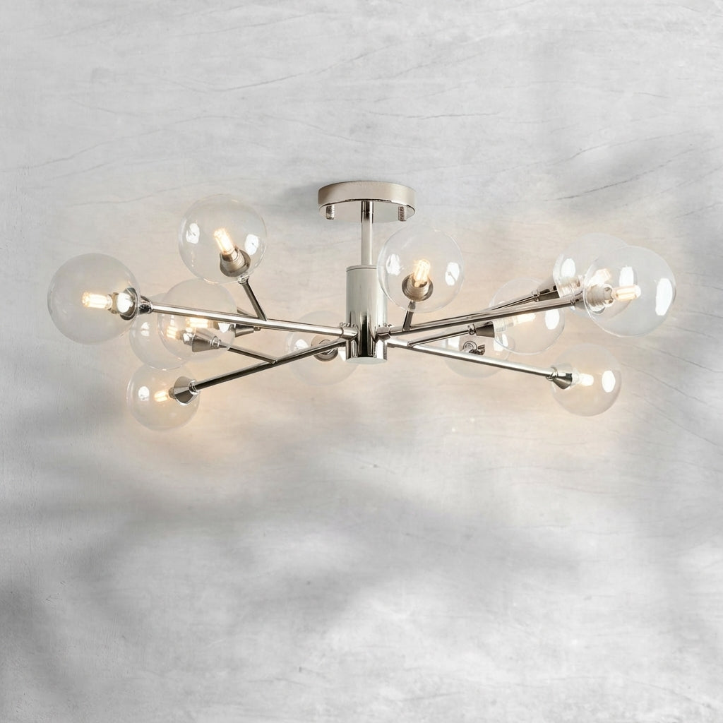 Luster Gaze Celestial Radiance Modern Glass Flushmount - Background Shot