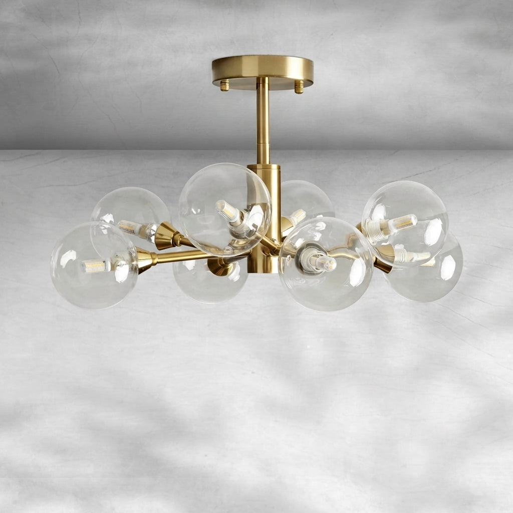 Luster Gaze Celestial Radiance Modern Glass Flushmount - Background Shot