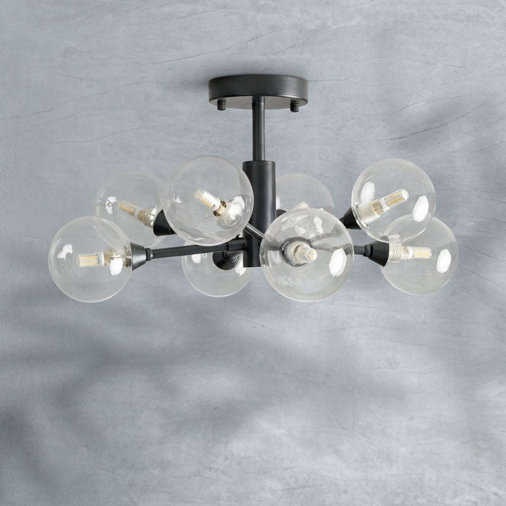 Luster Gaze Celestial Radiance Modern Glass Flushmount - Background Shot