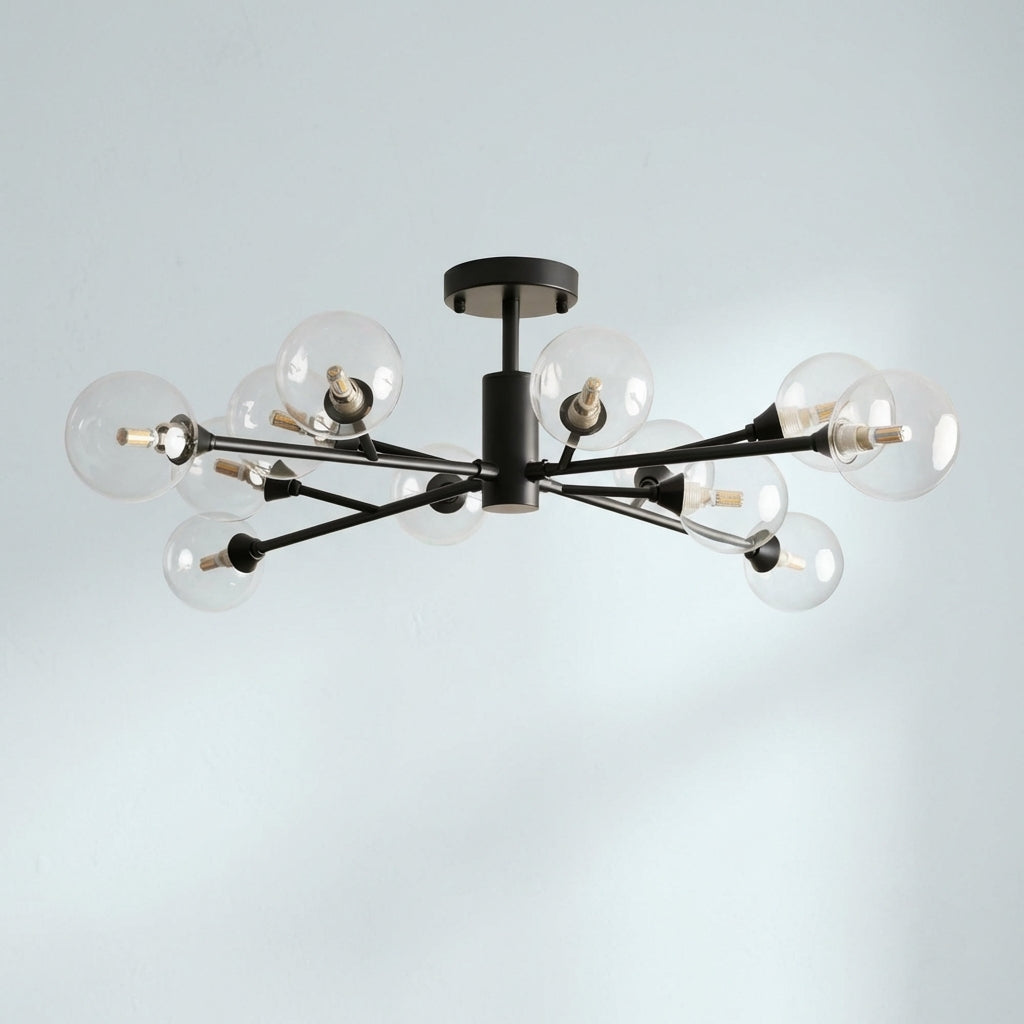Luster Gaze Celestial Radiance Modern Glass Flushmount - Studio Shot