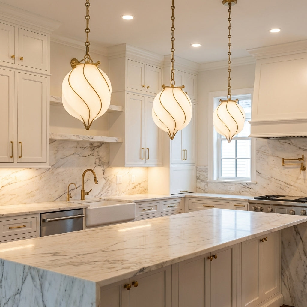 Luster Gaze Aura Dewdrop Small Glass Pendant - high-end American kitchen
