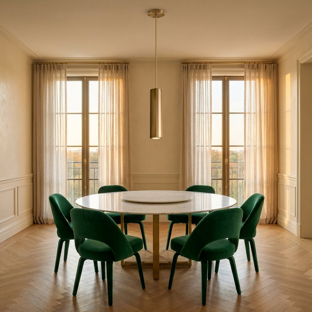 Luster Gaze Radiant Ribbed Brass Pendant Lamp - luxurious American dining room