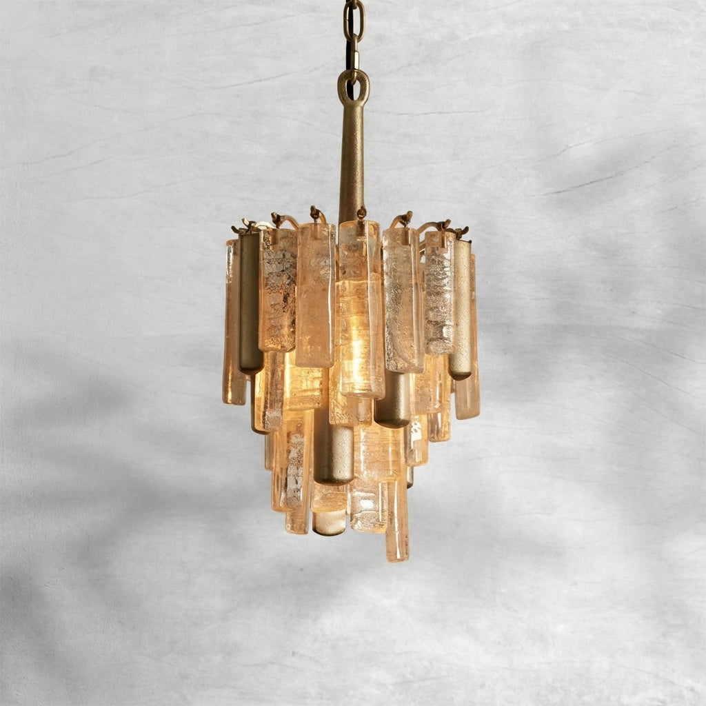 Luster Gaze Veridian Bloom Glass Pendant - Background Shot