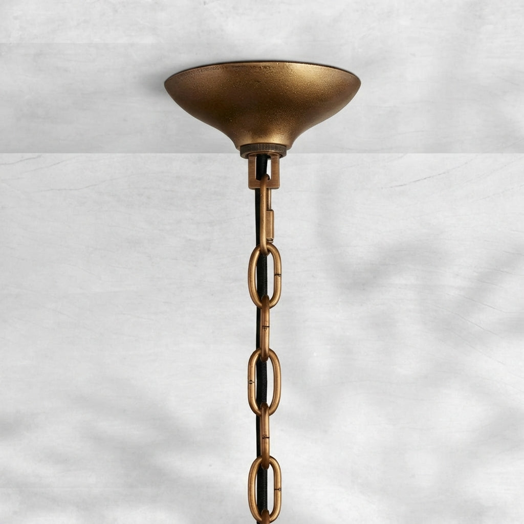 Luster Gaze Veridian Bloom Glass Pendant - Background Shot