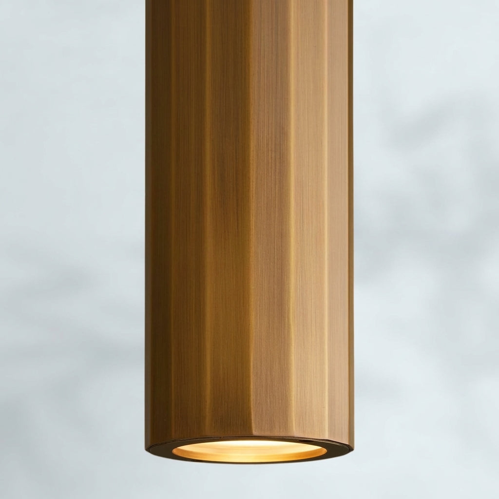 Luster Gaze Radiant Ribbed Brass Pendant Lamp - Studio Shot