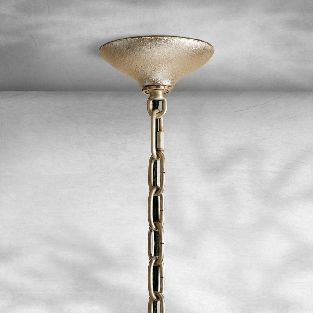 Luster Gaze Veridian Bloom Glass Pendant - Background Shot