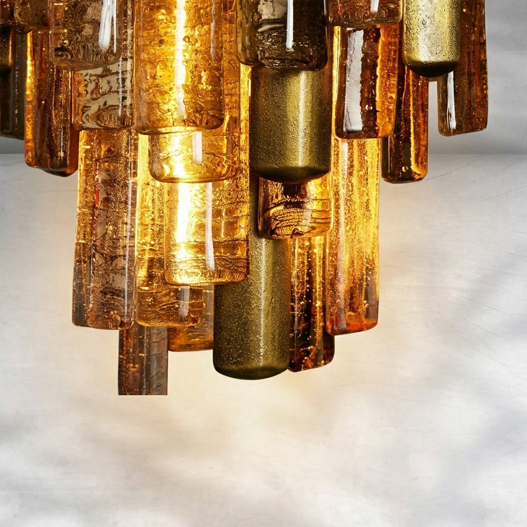 Luster Gaze Veridian Bloom Glass Pendant - Background Shot