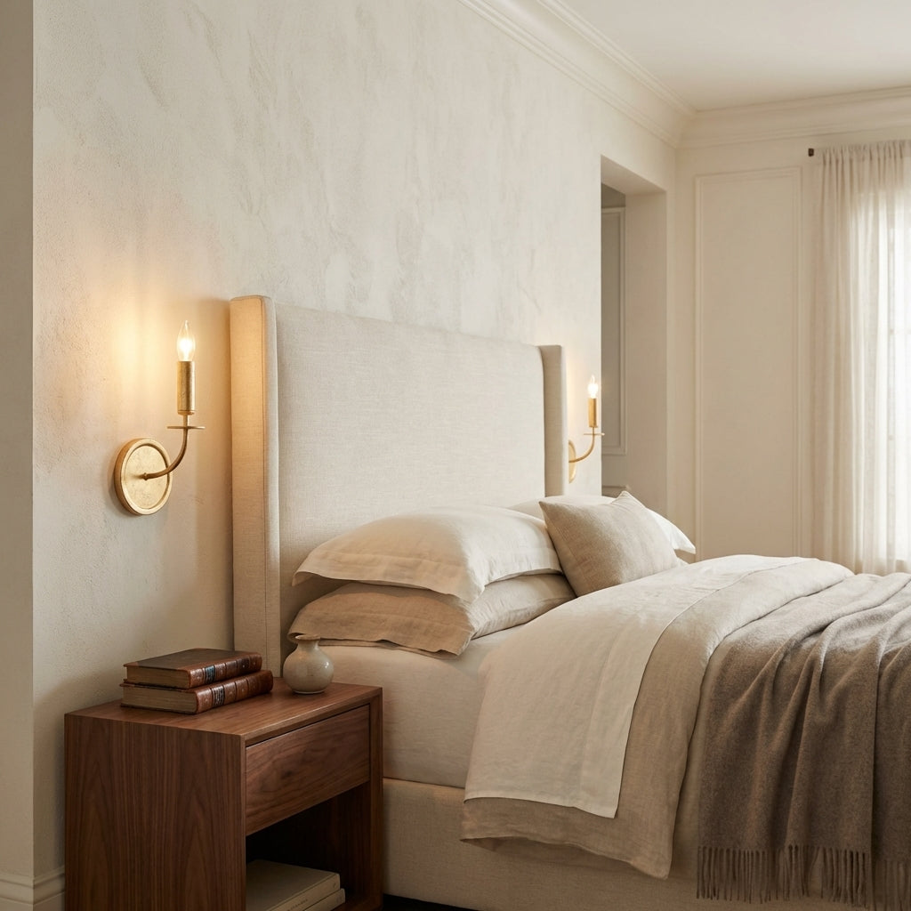 Luster Gaze Veridian Leaf Wall Sconce - elegant American bedroom
