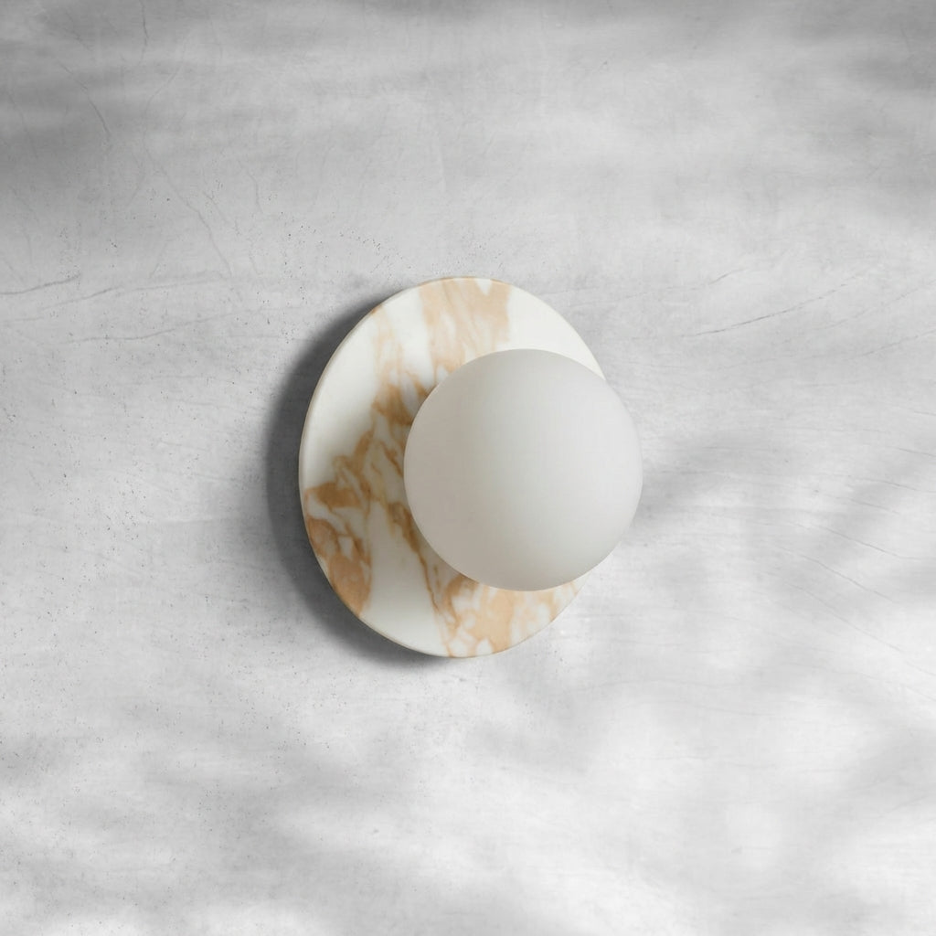 Luster Gaze Veridian Glow 1-Light Marble Wall Sconce - Background Shot