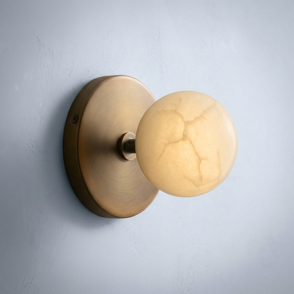 Luster Gaze Veridian Duet Alabaster Wall Sconce - Studio Shot