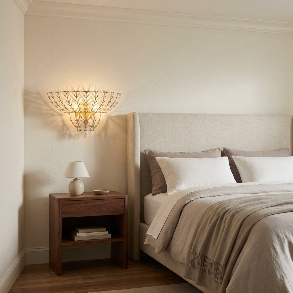 Luster Gaze Veridian Bloom Wall Sconce - elegant American bedroom