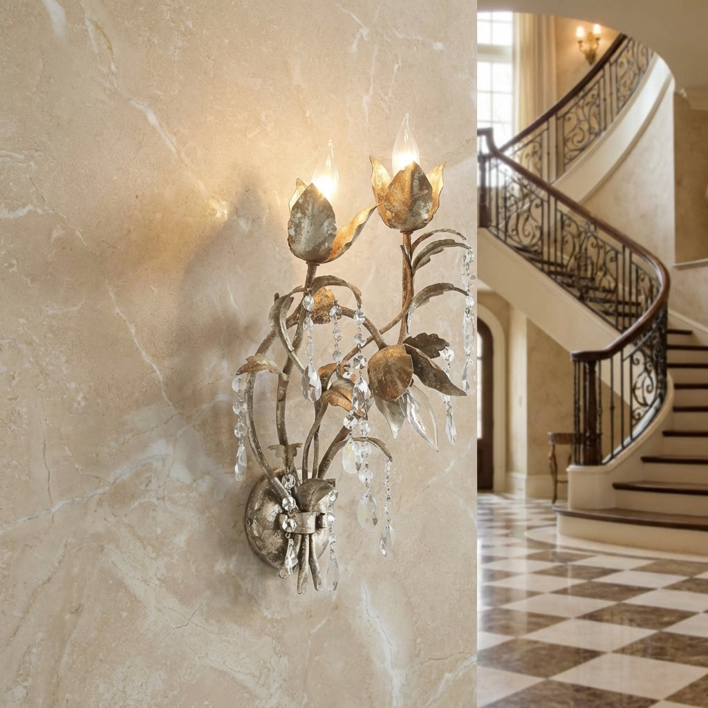 Luster Gaze Viticcio 3-Light Wall Sconce - grand American estate foyer