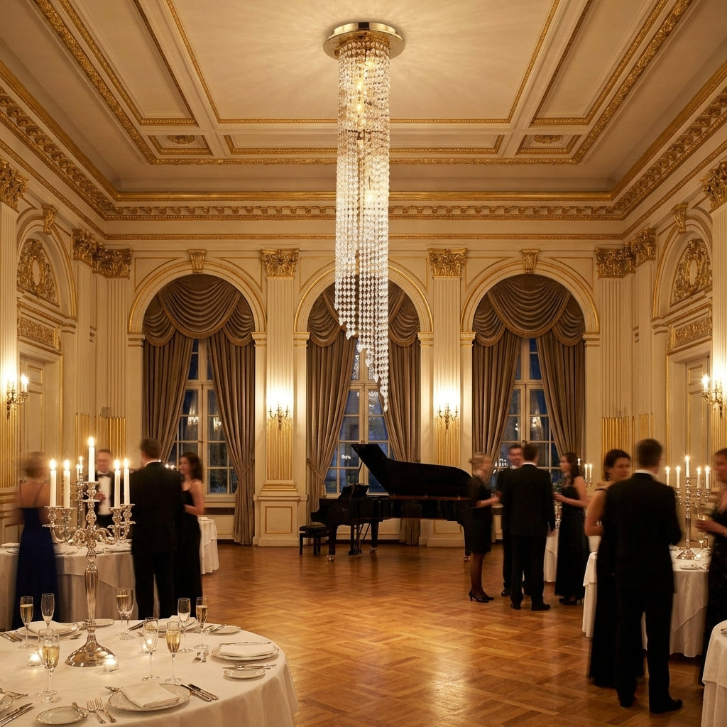 Luster Gaze Radiant Prism Flushmount Pendant - Scene