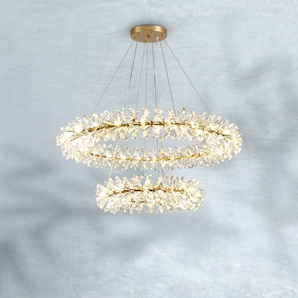 Luster Gaze Glacial Radiance Double-Tier Crystal Chandelier - Background Shot