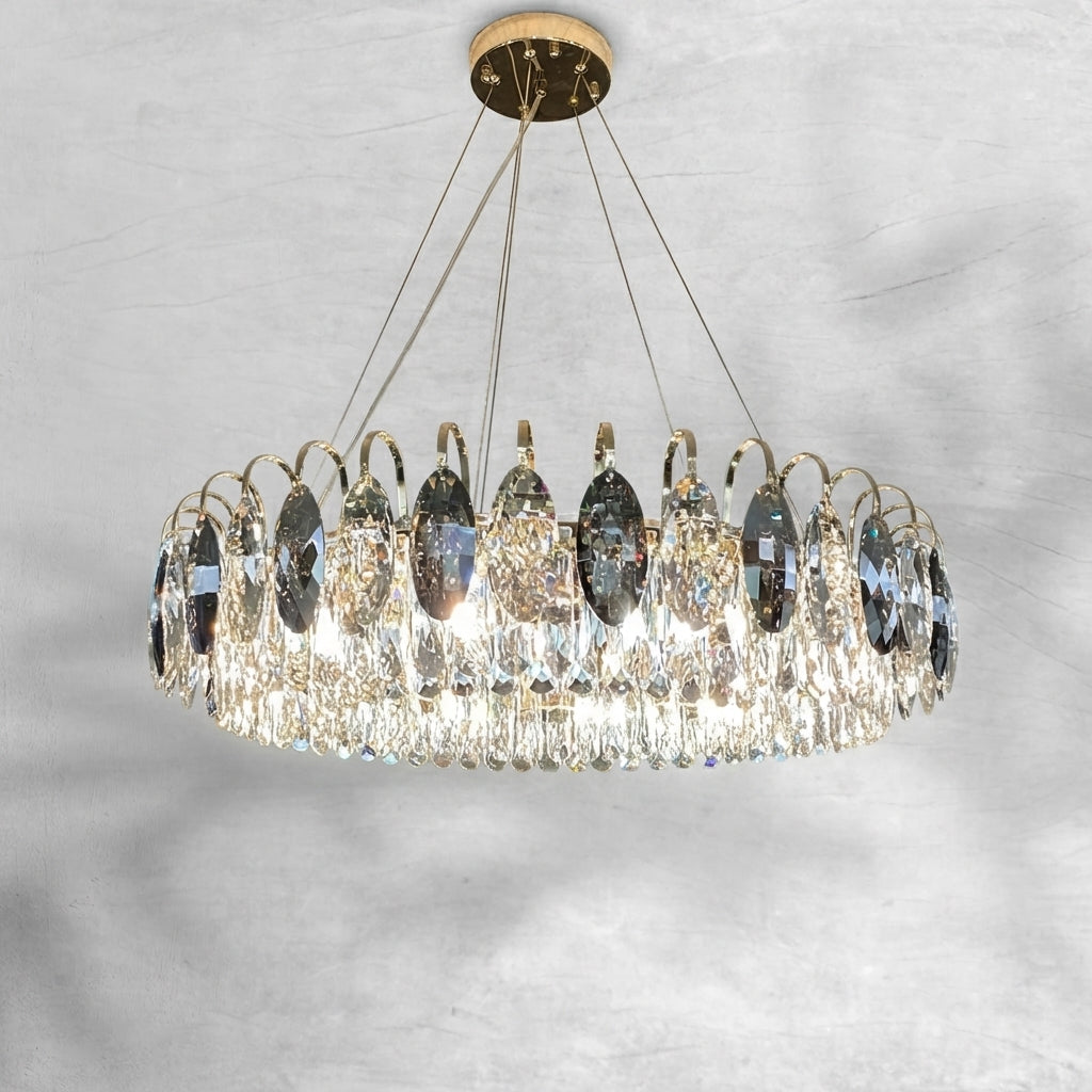 Luster Gaze Radiant Faceted Crystal Chandelier - Background Shot