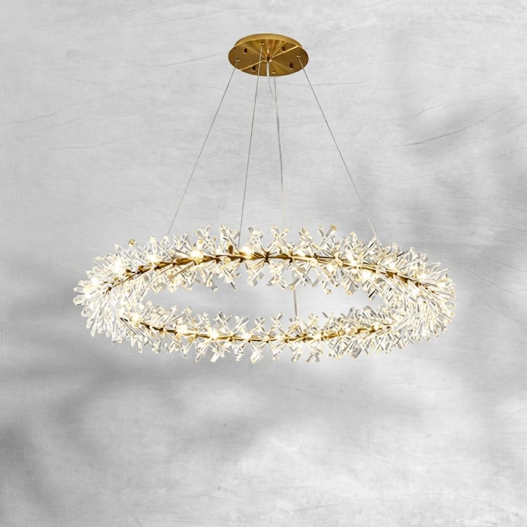 Luster Gaze Glacial Radiance Double-Tier Crystal Chandelier - Background Shot