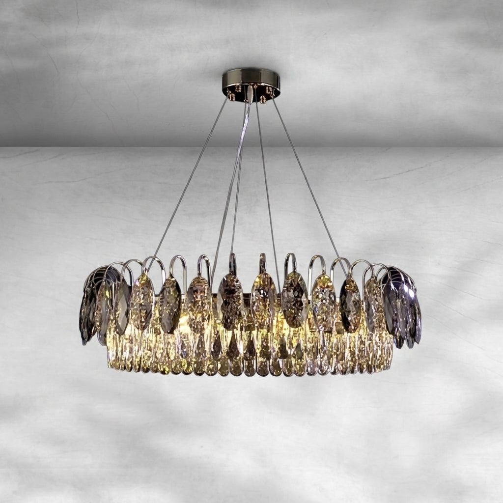 Luster Gaze Radiant Faceted Crystal Chandelier - Background Shot
