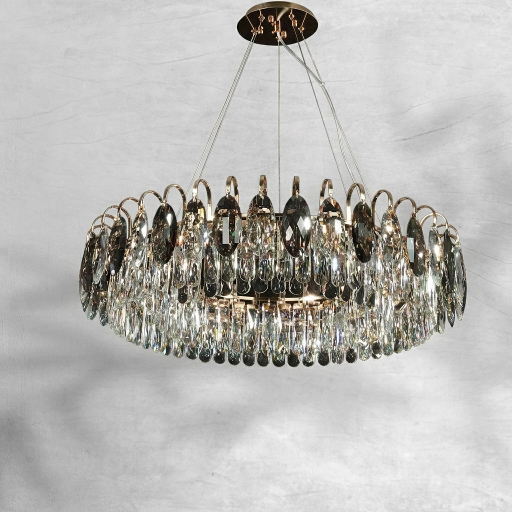 Luster Gaze Radiant Faceted Crystal Chandelier - Background Shot
