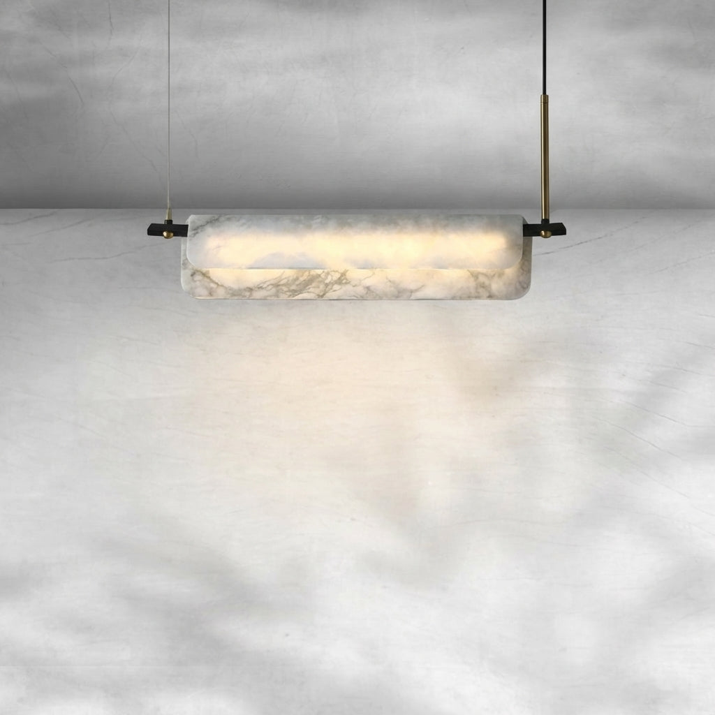 Luster Gaze Opulent Alabaster Linear LED Chandelier - Background Shot
