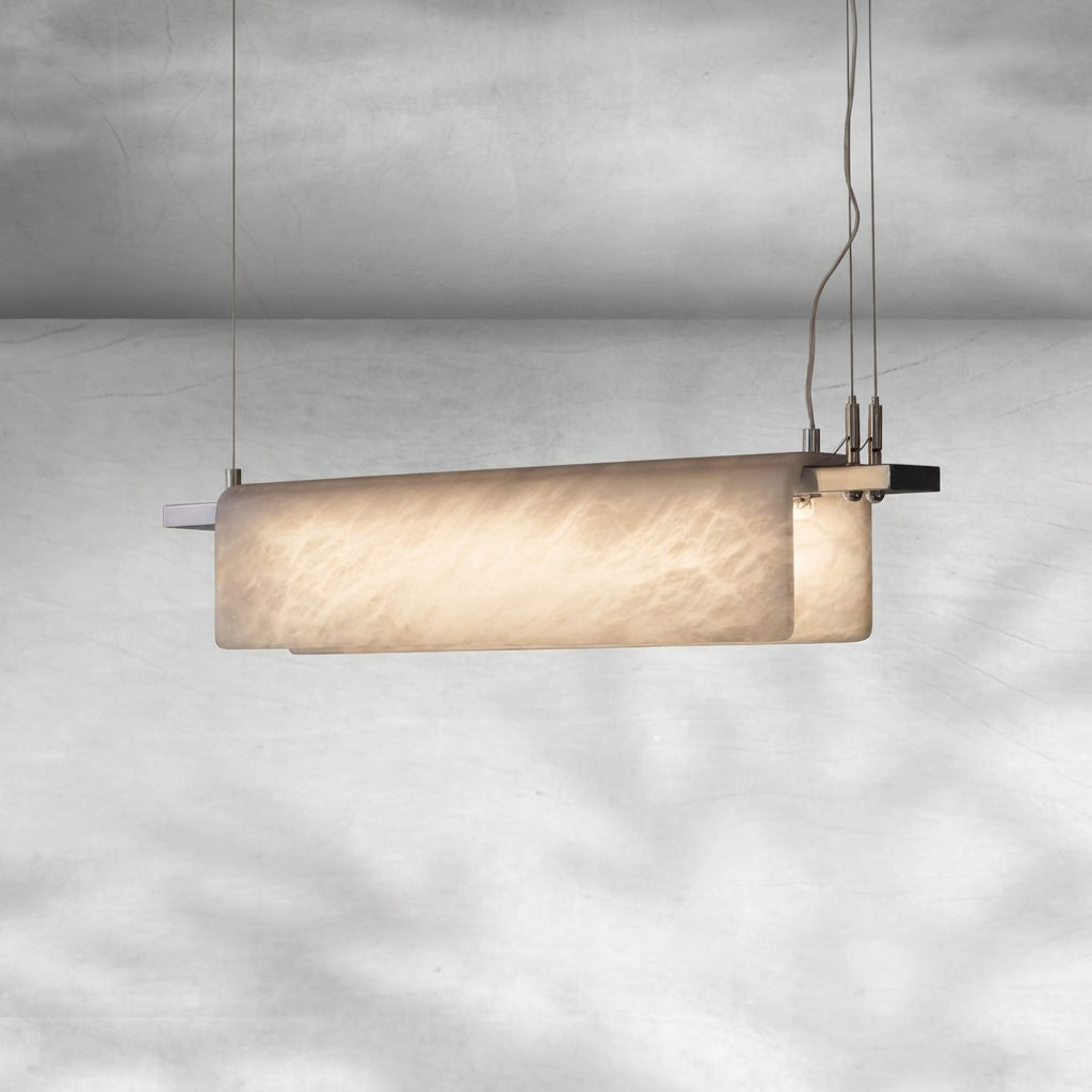 Luster Gaze Opulent Alabaster Linear LED Chandelier - Background Shot