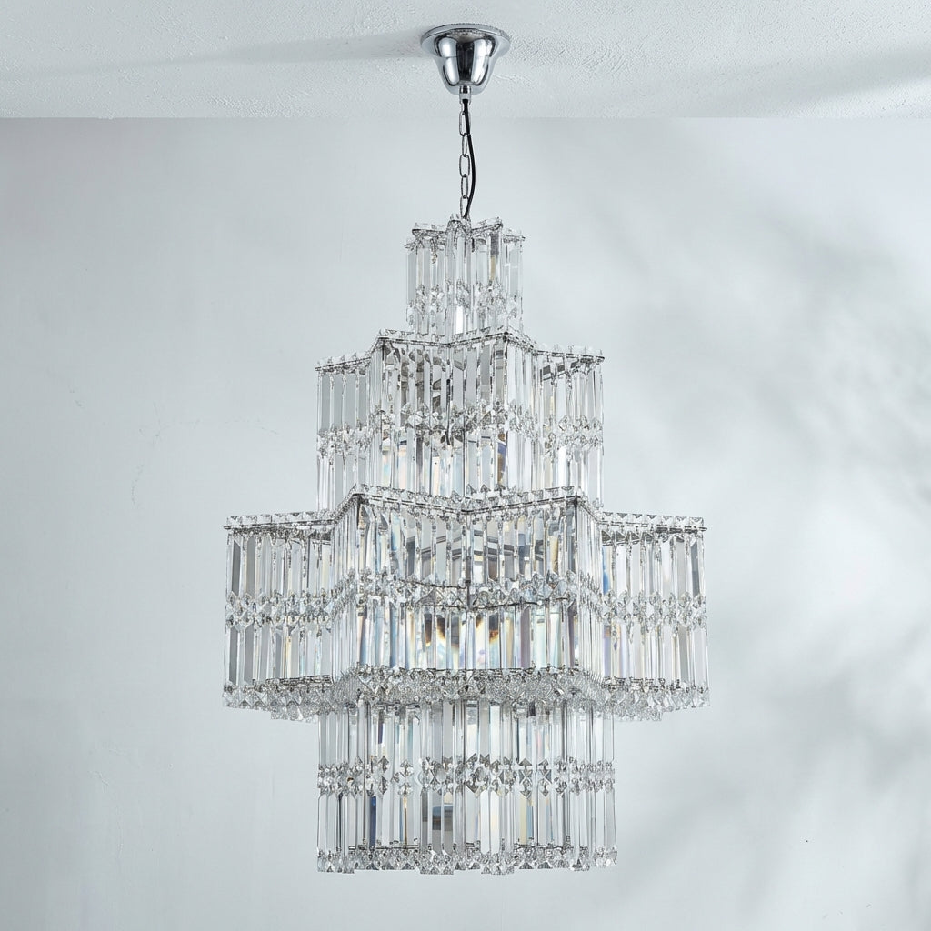 Luster Gaze Luxury Plaza Multi-Tier Crystal Chandelier for High Ceilings/Hotel Hall / 2 Story Foyer - Studio Shot